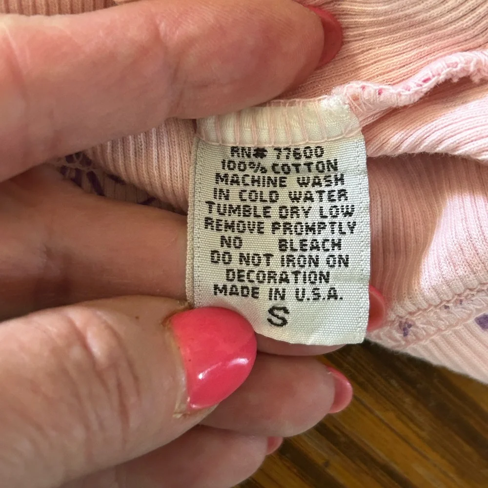 Vintage Pink Graphic Ribbed Tank Top - Picture 11 of 11